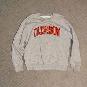 Champion Gray Clemson Crewneck Sweater